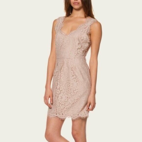 Joie Rori Sleeveless Lace Dress Mushroom Nude Extra Small - Picture 2 of 10